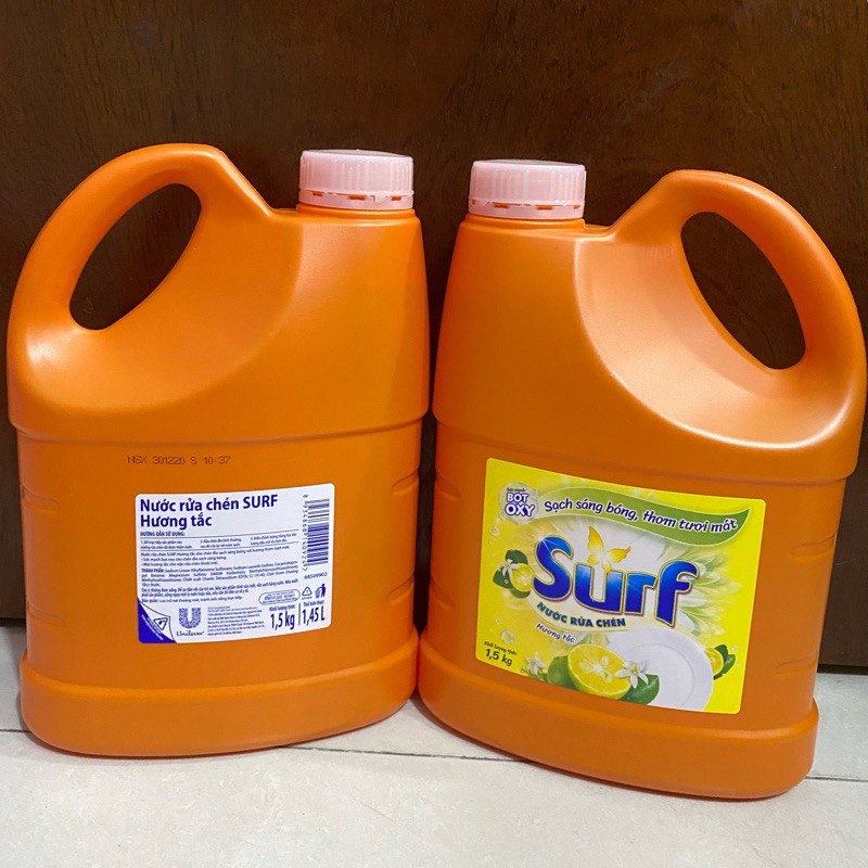 Nước rửa chén Surf hương tắc dịu nhẹ (nhãn hàng từ Unilever) 3.8kg