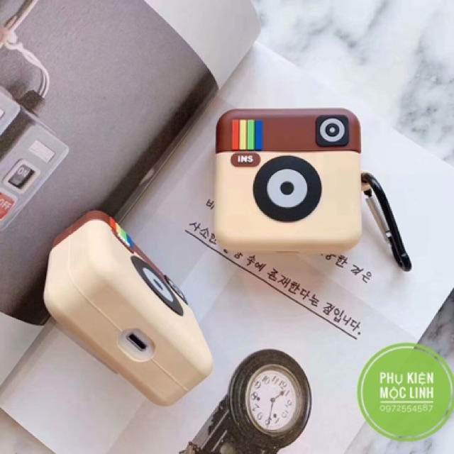 Tặng kèm móc treo - Case Airpod 1 2 3 ProVỏ bao AirPods silicon đựng tai nghe không dây Instagram i12 , i13, i18...