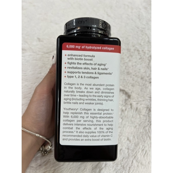 Viên Uống Youtheory Collagen Biotin 390 Viên
