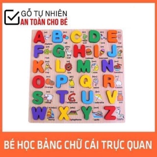 Bảng học chữ cái Tiếng Anh bằng gỗ cao cấp cho bé từ 2 tuổi