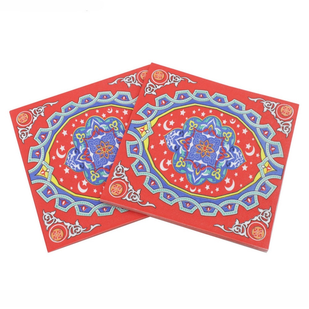 Khăn Ăn Giấy In Chữ Eid Mubarak / HAPPY EASTER Độc Đáo Dùng Trang Trí Bàn Ăn