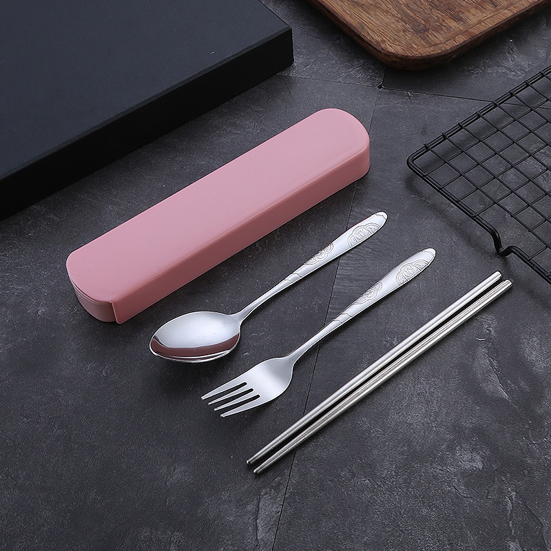 Bộ Đũa Thìa Dĩa Lúa Mạch Chất Liệu Inox 304 Không Rỉ Kèm Hộp, Bộ Đũa ,Thìa, Dùng Cá Nhân