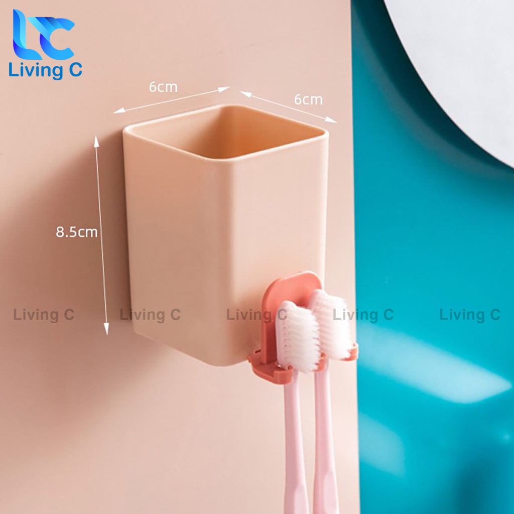 Móc treo bàn chải đánh răng dán tường Living C, giá kệ để đồ nhà tắm dán tường _BC3