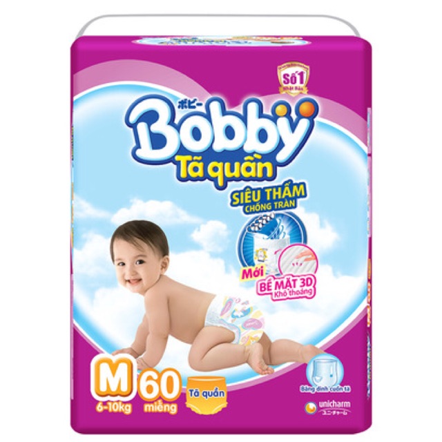 BỈM - TÃ QUẦN BOBBY SIZE M - 60 MIẾNG