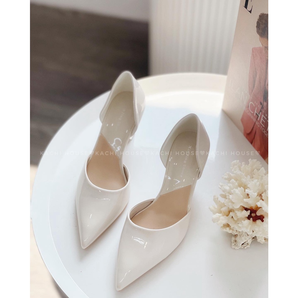 Cao gót da bóng khoét eo 5cm