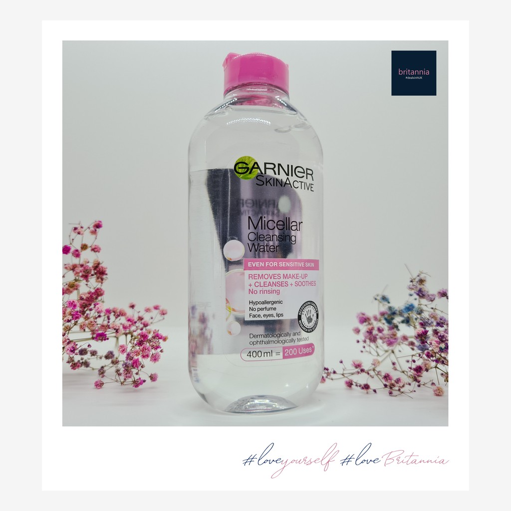 (Bill UK) Britannia - Tẩy trang Garnier Micellar Water (đủ màu) 100ml - 400ml