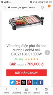 Bếp nướng mặt đá hoa cương Lock and Lock