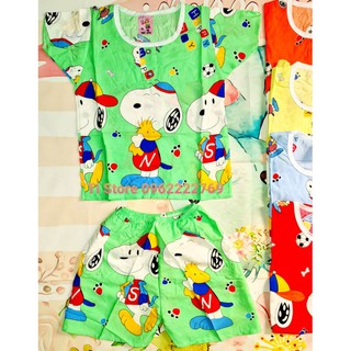 16-28kg Đồ Bộ Tôn Đùi Ngắn Tay Cực Mát Size Cực Đại Họa Tiết Doraemon/Snoopy cho bé Trai