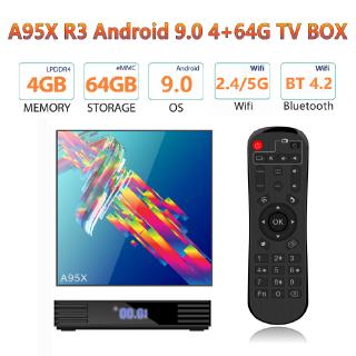 PRE INSTALL A95X R3 Android 9.0 4+64G TV Box Dual WIFI Bluetooth 4.2 HD With i8 Keyboard
