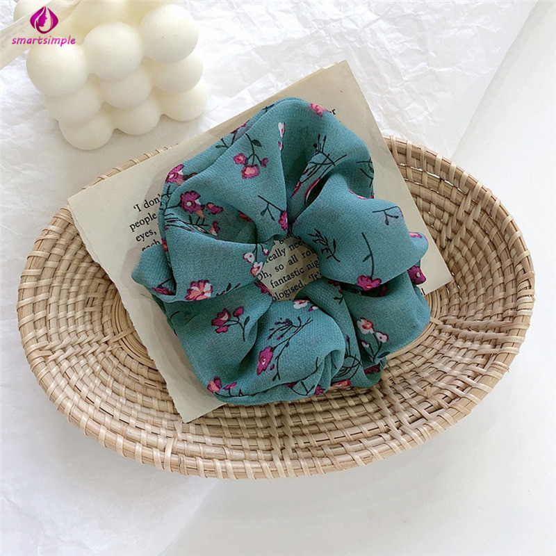 Dây Buộc Tóc Co Dãn Họa Tiết Hoa Phong Cách Retro Cho Nữ