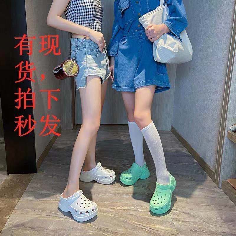 Dép sandal Crocs cao gót đế mềm chống trượt thời trang đi biển 2021 dành cho nữ