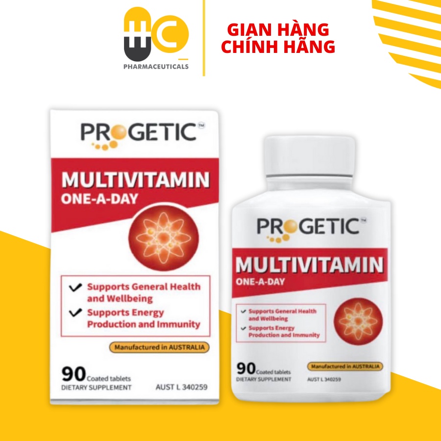 Thực Phẩm Chức Năng Progetic Multivitamin Coated Tablets Hỗ Trợ Tăng Cường Sức Khỏe Dành Cho Người Lớn Hộp 90 Viên