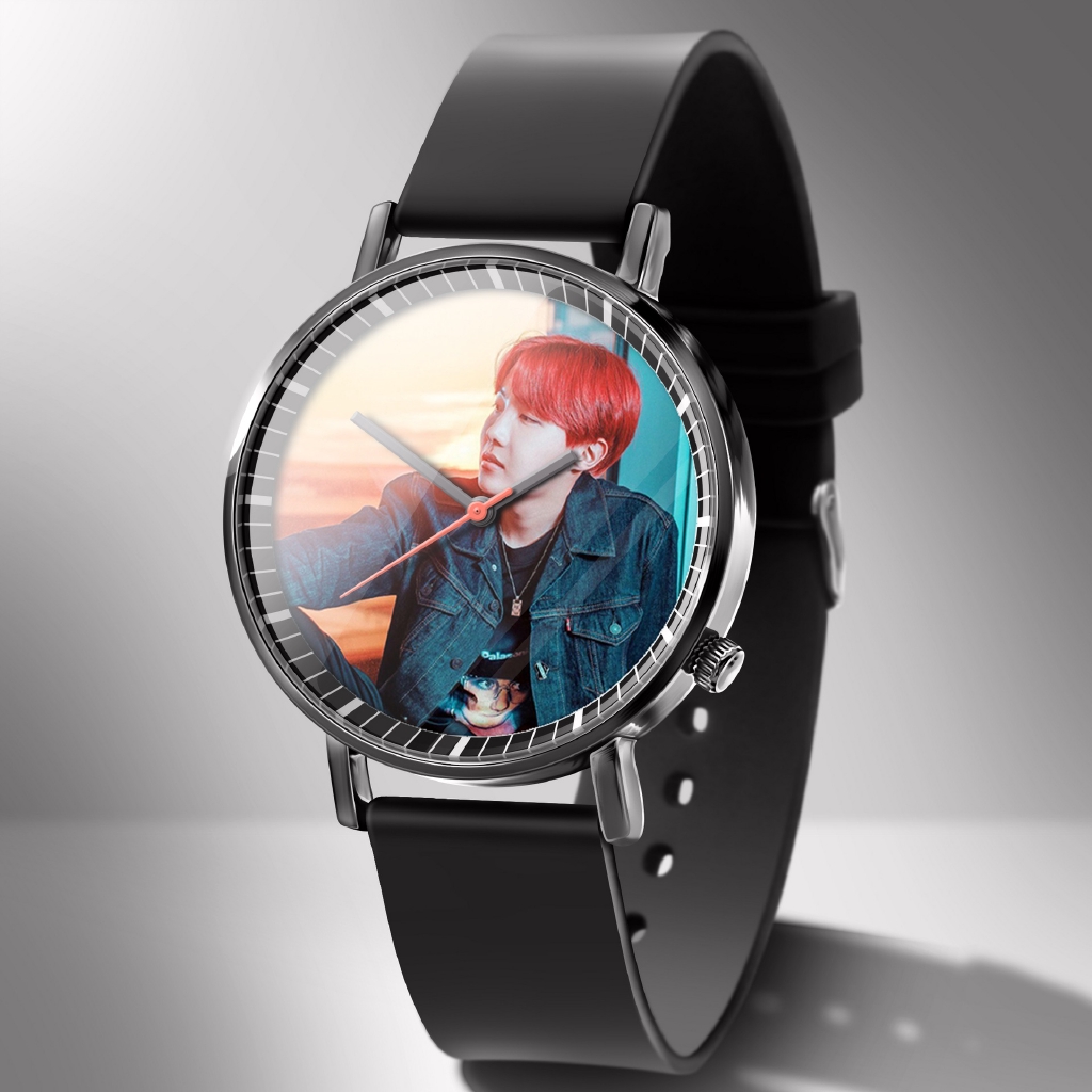 Đồng hồ đeo tay chống thấm nước có đèn led dạ quang mặt hình nhóm nhạc BTS