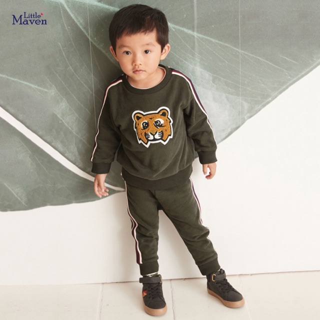 Bộ nỉ Little Maven hổ rêu viền sọc 2-7Y (có ảnh thật)