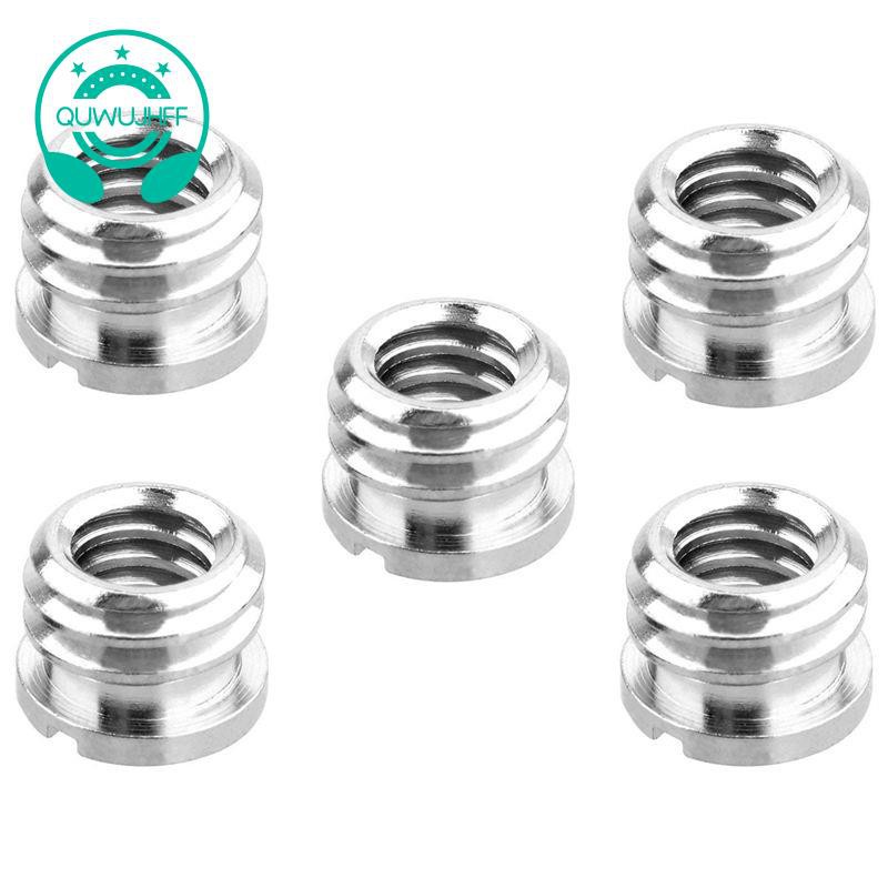 5 Pack 1/4 inch to 3/8 inch Convert Screw Standard Adapter Reducer Bushing Converter for DSLR Camera Camcorder Tripod Monopod Ball Head Ballhead Video Light Stand