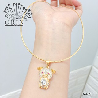 Kiềng dẻo, kiềng cổ nữ dạng nhuyễn mặt heo con đính đá thiết kế cao cấp Orin D4489