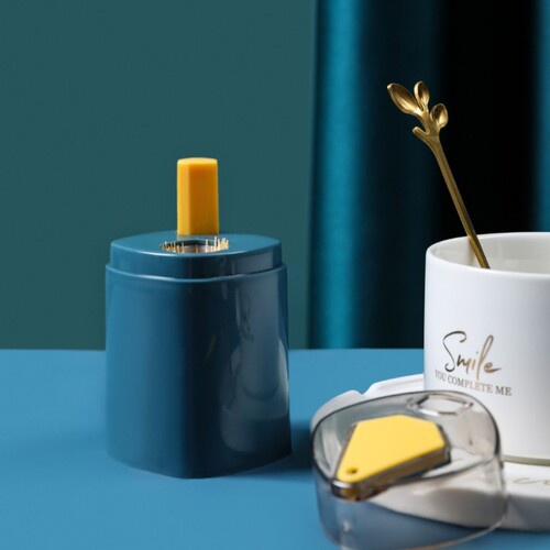 Hộp lọ đựng tăm xỉa răng  Tặng kèm tămthông minh có nút bật tăm tiện lợi dễ dàng sử dụng màu xanh hồng