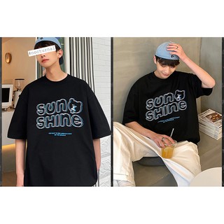 Áo Thun Nam Tay Lỡ Phong cách Dạo Phố 2021 màu Đen Sunshire Bear Unisex Nocturnal