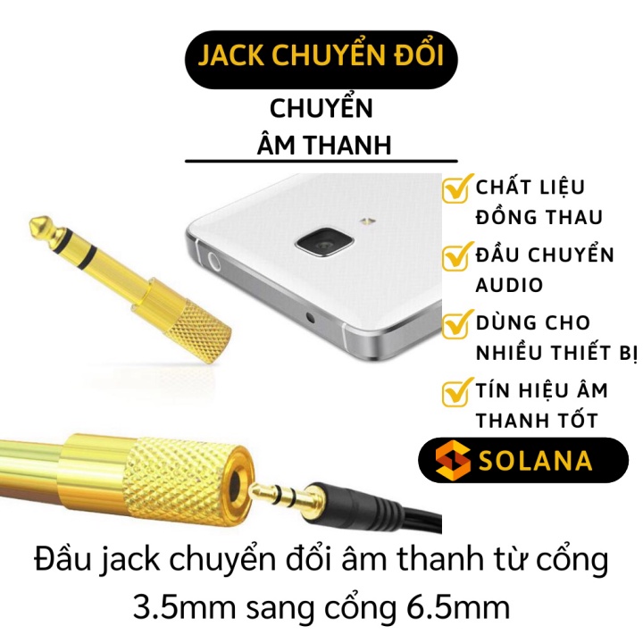 Jack Chuyển Đổi Âm Thanh - Đầu Jack Chuyển Đổi Từ Cổng 3.5mm sang 6.5mm Chống Nhiễu 5781