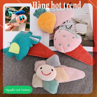 kẹp tóc hình thú trái cây nhồi bông bản to đáng yêu