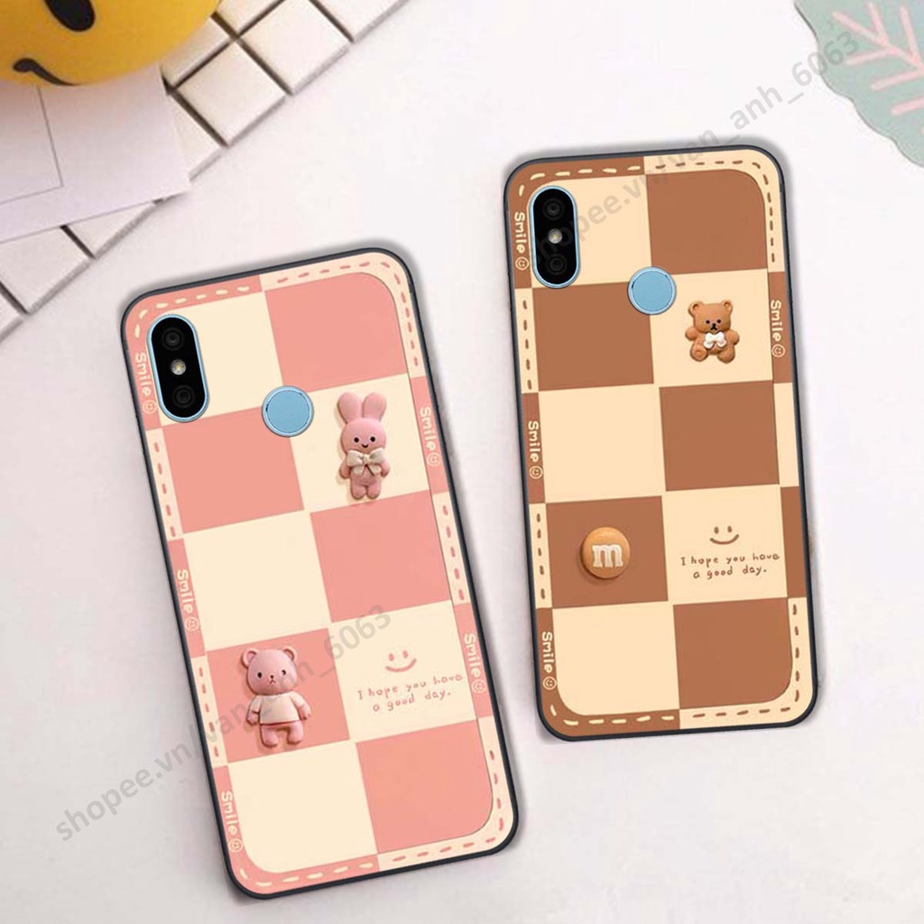 Ốp lưng Xiaomi Redmi 6 Pro / Mi A2 Lite hình gấu, kẹo dễ thương cute
