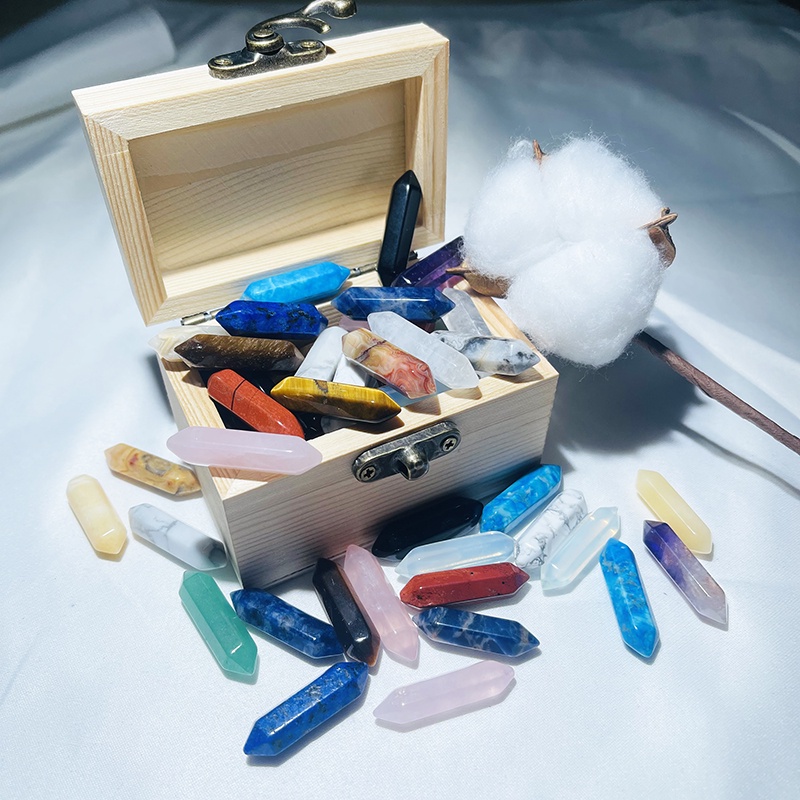 Đá Thạch Anh Tím Trắng Hai Điểm Tự Nhiên Reiki May Mắn
