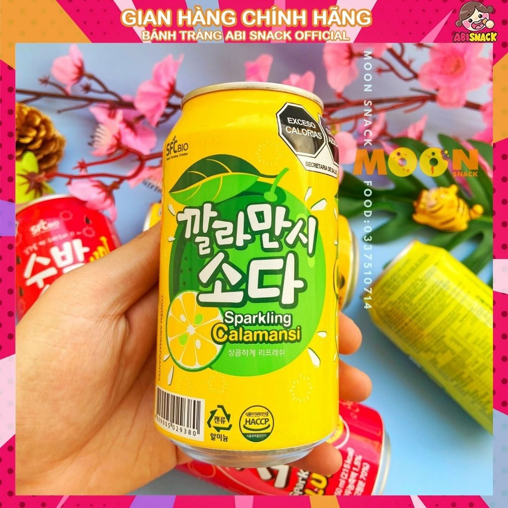 Nước Soda Hàn Quốc 4 Vị Dưa Lưới/Dưa Hấu/Quýt/Xoài/Mận SFC Lon 350ml