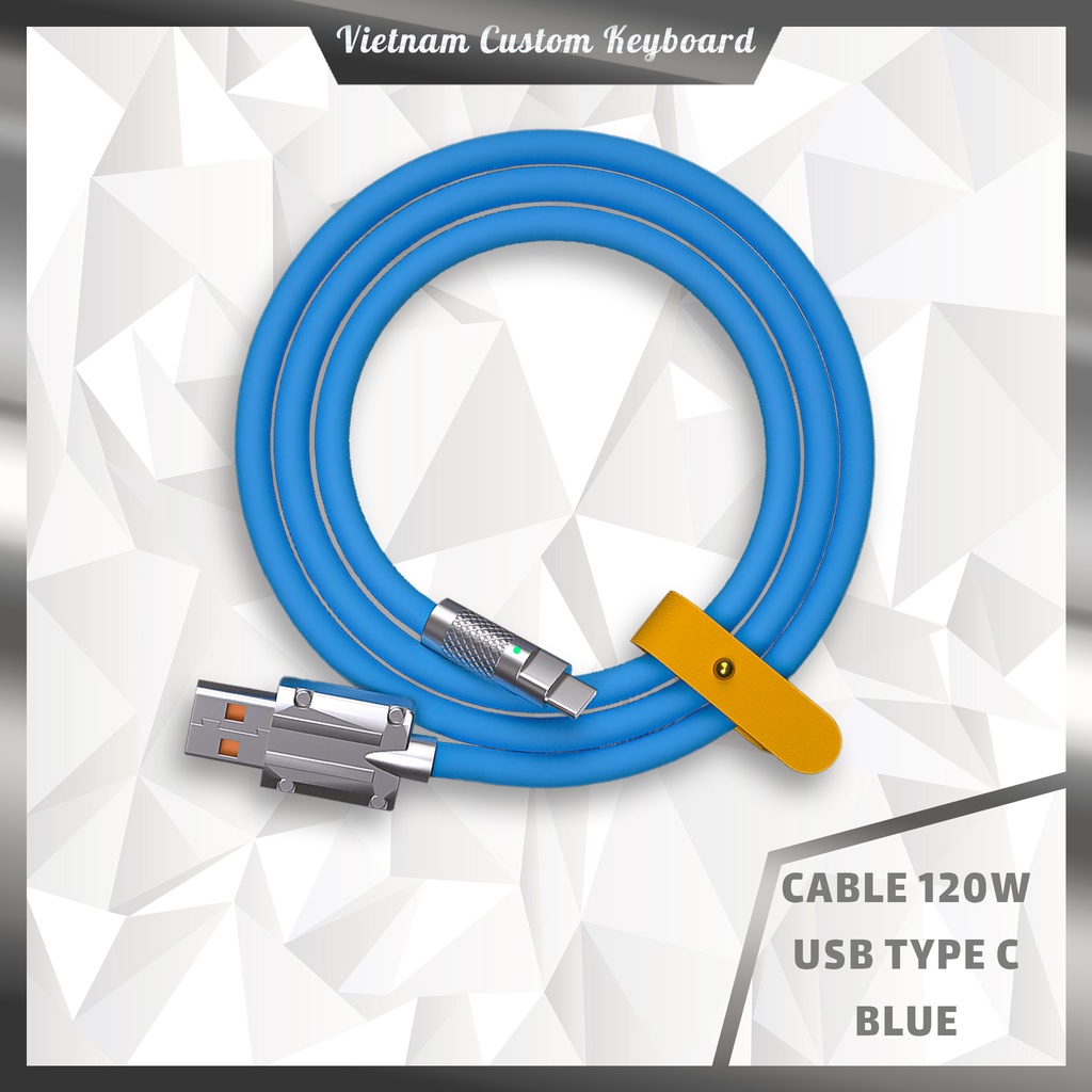 Cable Type C - Silicone Siêu Mềm | Dây Sạc Nhanh 120W Cao Cấp | Cab Lò Xo Rainbow | Gateron Akko Cherry Jwick KTT | VCK