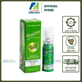Bình Nước Xịt Thơm Miệng Bạc Hà Khử Mùi Hôi Miệng Greelux Fresh Mint Cool Xit Thom Mieng Chai 12ml