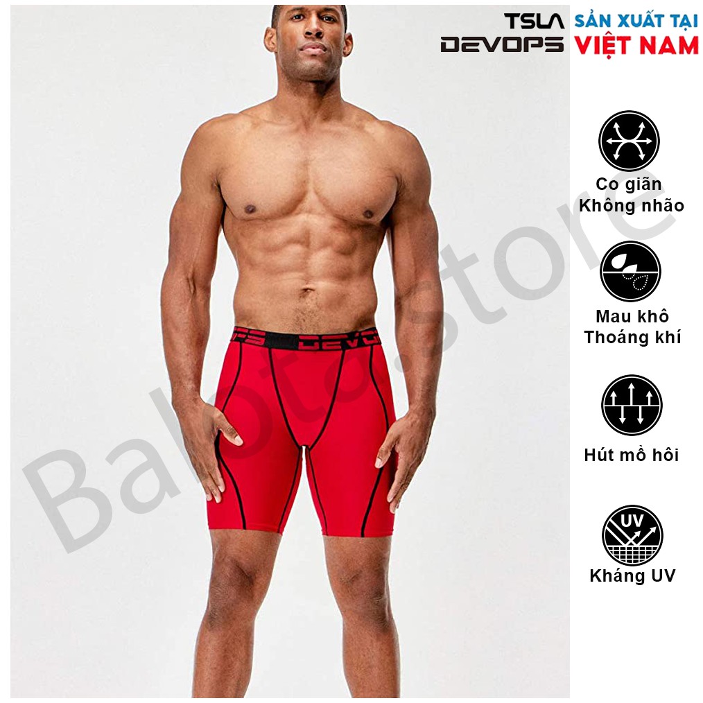 Quần legging nam Devops dạng ngắn phù hợp cho các môn chạy bộ, đạp xe, tập tạ, yoga, gym fitness và đá bóng… | BigBuy360 - bigbuy360.vn
