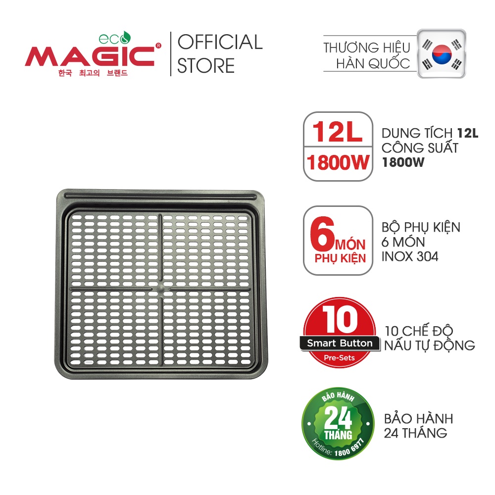 Nồi chiên không dầu kết hợp nướng điện tử Magic Eco M12 12L,màn hình LED,10 món ăn cài đặt sẵn,bảo hành chính hãng