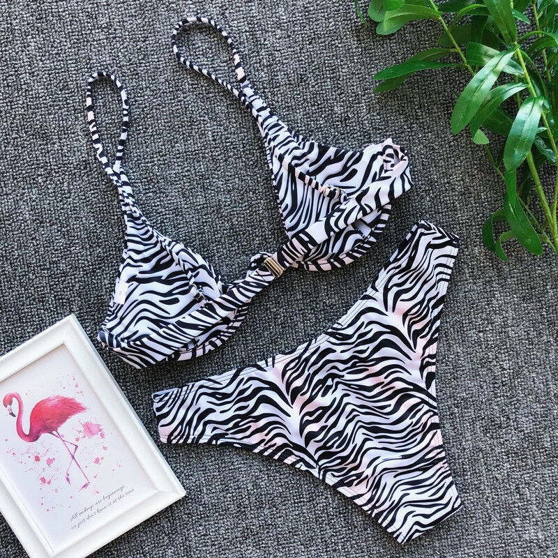 Bikini nâng ngực họa tiết da báo