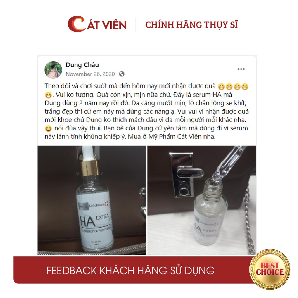 Serum tinh chất cấp nước HA Derma, dưỡng ẩm kiềm dầu, tái tạo phục hồi da, căng bóng da cho da khô, da dầu - 500ml