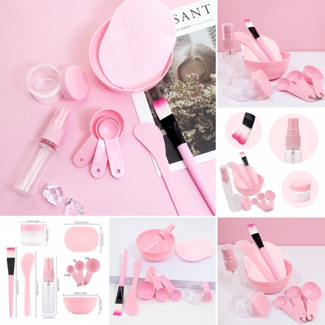 BỘ KIT CHÉN CỌ SKINCARE 9 MÓN PHA MẶT NẠ