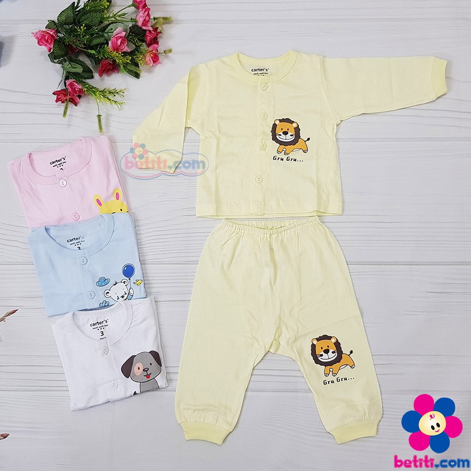 Bộ Quần Áo Dài Tay Cotton Carter In Họa Tiết Dễ Thương Cho Bé - Hàng Việt Nam