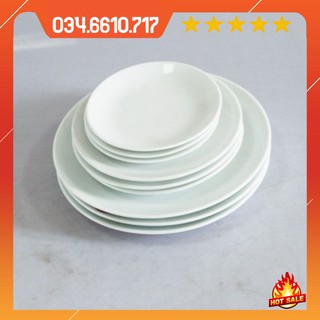 Đĩa sứ sâu lòng Bát Tràng đủ kích cỡ - Đĩa sứ trắng sâu lòng hàng dày đẹp