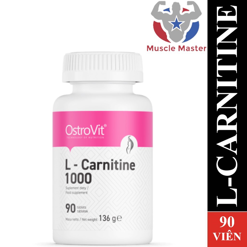 [CHÍNH HÃNG] Thực Phẩm Bổ Sung Giảm Mỡ Ostrovit L Carnitine 1000mg 90 Viên