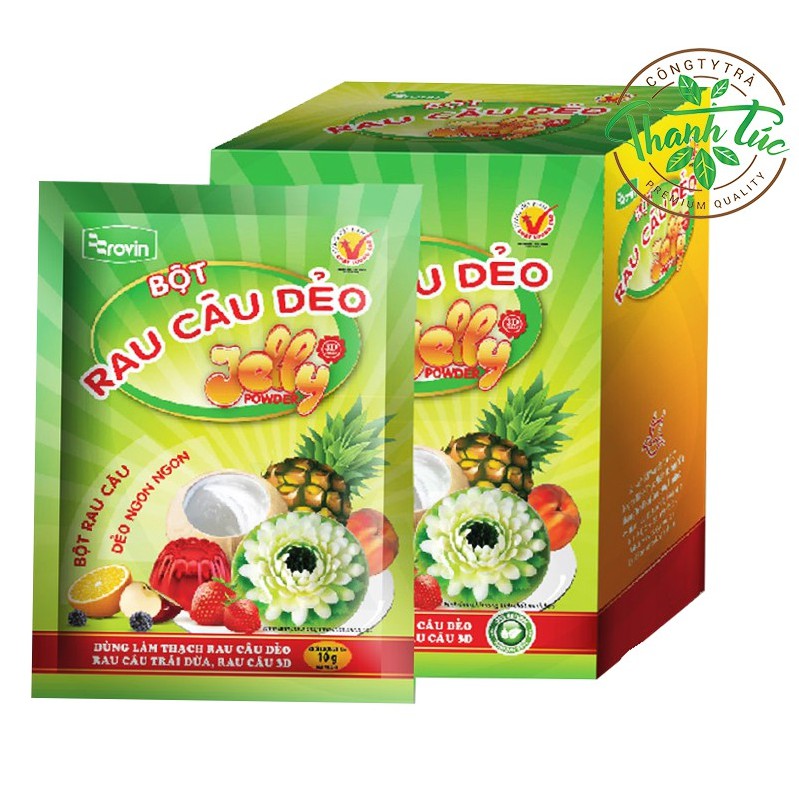 [Mã GRO1505 giảm 8% đơn 250K] Bột Rau Câu Dẻo Rovin Jelly Rovin Hoàng Yến Hộp 12 Gói (Dẻo 55k)