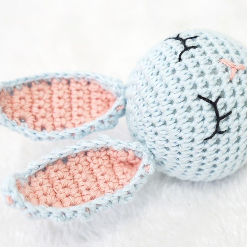 Bộ 2 Đồ Chơi Vòng Gặm Nướu Hình Thỏ DIY Dành Cho Bé Sơ Sinh Mọc Răng