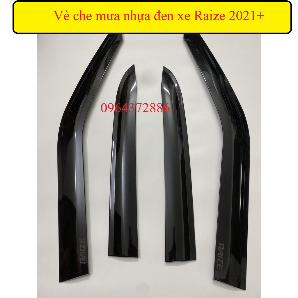 Vè che mưa xe Toyota Raize đời 2021+ nhựa đen dày, cao cấp