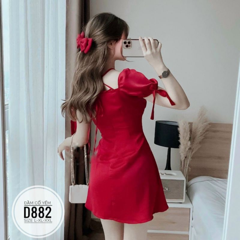 Đầm big size cổ yếm từ 60kg-90kg
