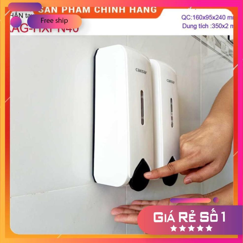 Hộp đựng xà phòng đôi Caesar Q832, hộp nhấn xà phòng đựng sữa tắm, dầu gội đầu Trắng-White