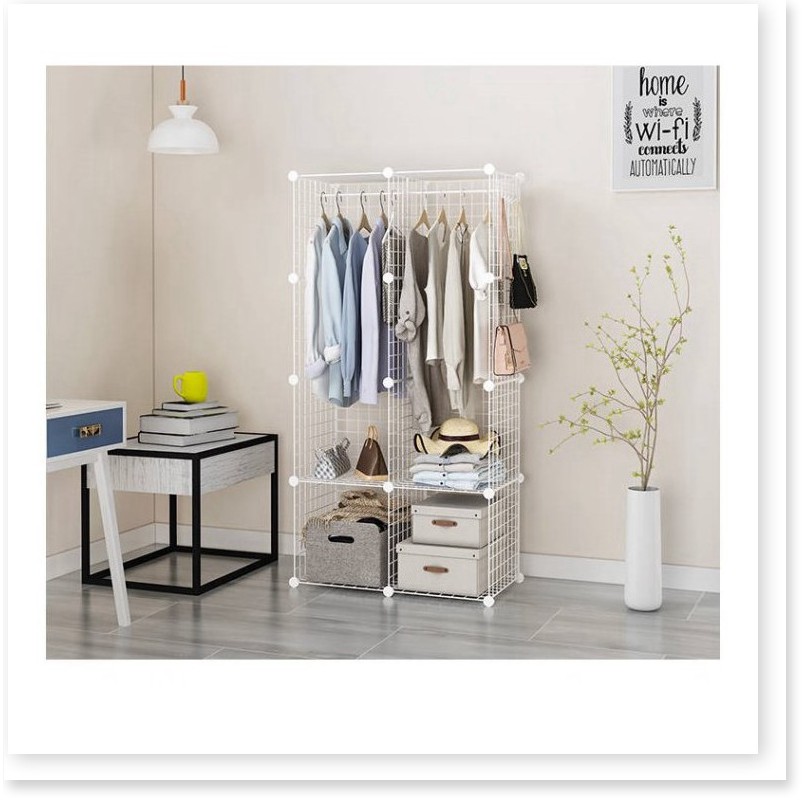 Lưới sắt thép lắp ghép đa năng 45x35 cm, tặng kèm 2 chốt cho mỗi tấm, chọn màu đen, hồng, trắng