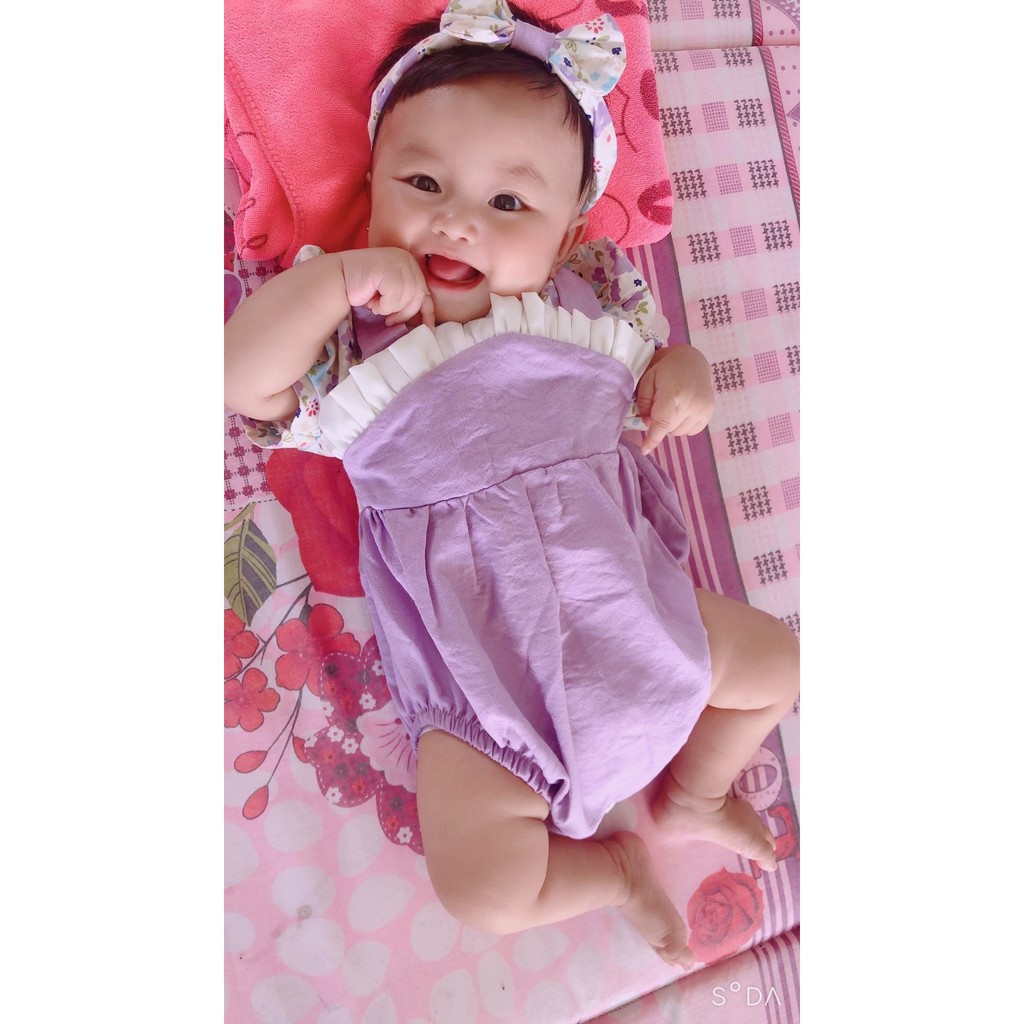 Bodysuit cho bé bộ body cho bé gái 4-11kg thiết kế cao cấp kèm turban xinh xắn v31 thời trang trẻ em BABYSTORE88