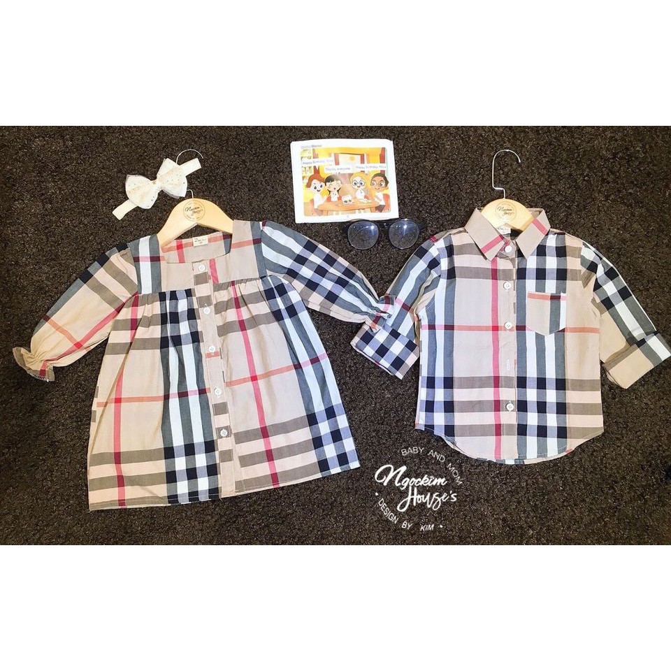 Váy kẻ buberry size 14-16kg