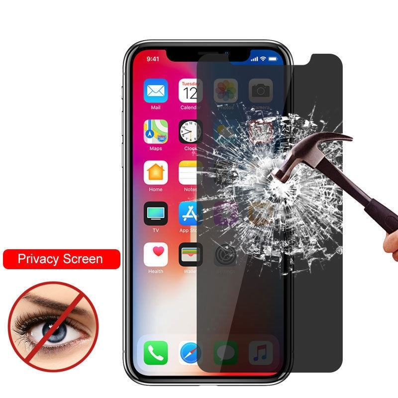 Miếng kính cường lực chống nhìn trộm cho 12 Pro Max X XR XS Max 6 7 8 Plus
