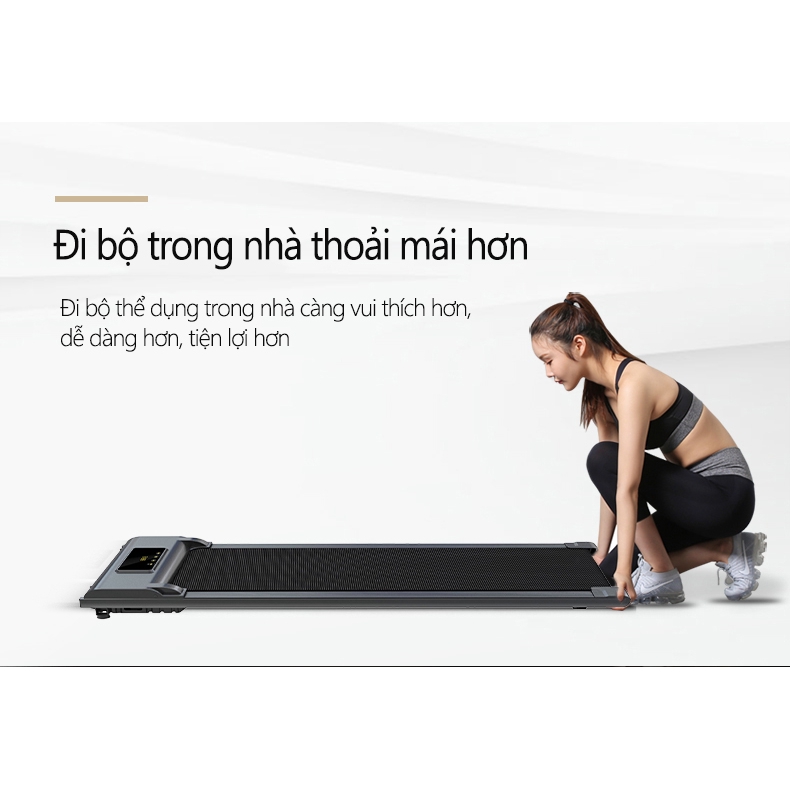 Hàng thanh lý - Máy chạy bộ đế bằng di động đa năng giành cho gia đình, dễ cất gọn không tốn diện tích 123*55*12.5cm 2HP