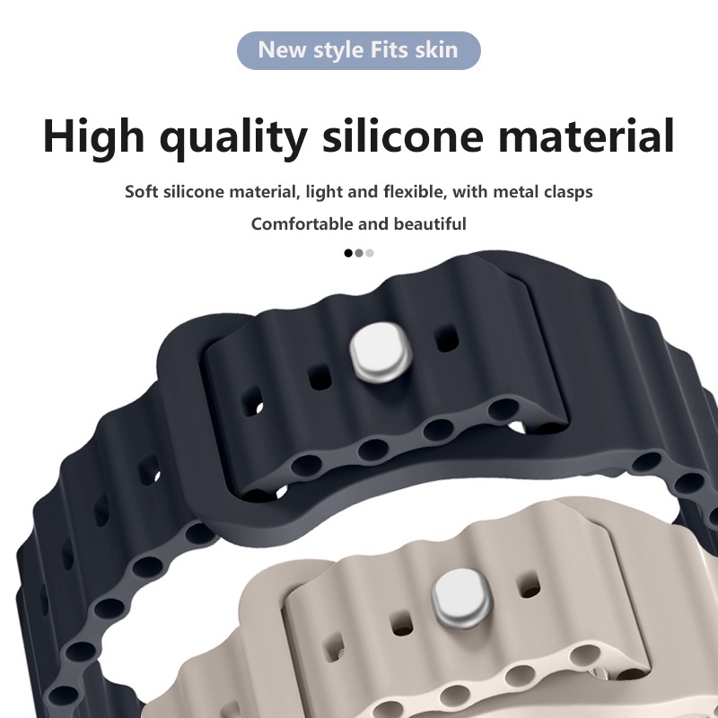 Dây Đeo Đồng Hồ Bằng Silicone Cho Apple Watch 49mm 44mm 45mm 40mm42mm41mm Iwatch Series 8 Ultra 6 Se 5 3 7
