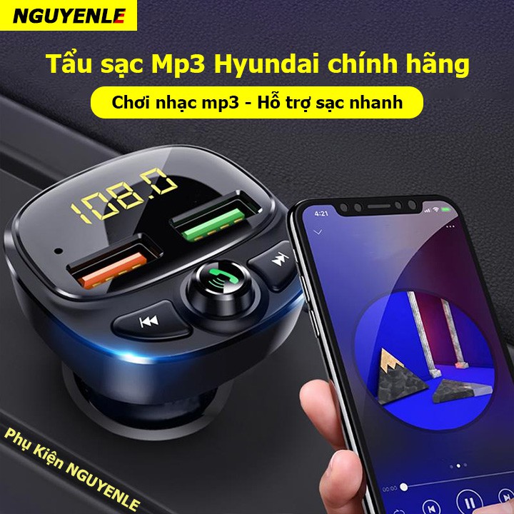 Tẩu sạc mp3 ô tô Hyundai sạc nhanh QC 3.0 HY-87 chính hãng