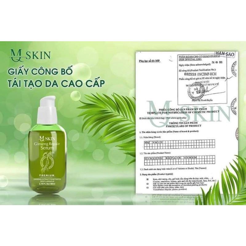 SERUM TÁI TẠO DA NHÂN SÂM MQ SKIN CHÍNH HÃNG 100% (MUA 1 TẶNG 1)